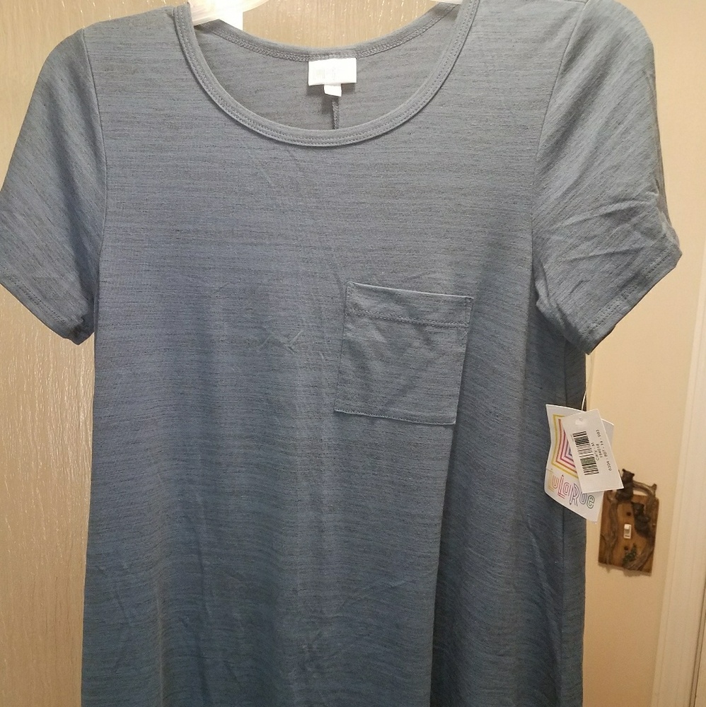 NWT Lularoe Blue/ Black Micro Stripe Medium Carly